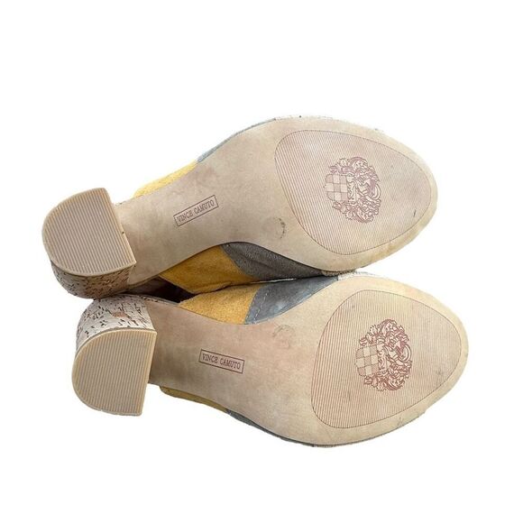Vince Camuto Women's Color Block Suede Mules Multicolor Shoes Heels Size 7.5M - Picture 11 of 12